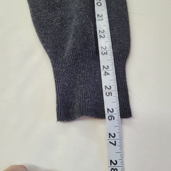 J McLaughlin Sweater Mens L Long Sleeve V-Neck Classic Office Teacher Charcoal - Picture 10 of 11